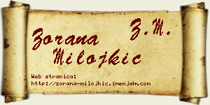 Zorana Milojkić vizit kartica